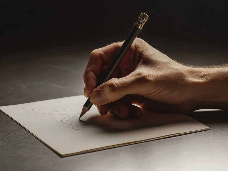 Hand skizziert lockere Linien mit Bleistift auf kräftigem cremefarbenem Papier